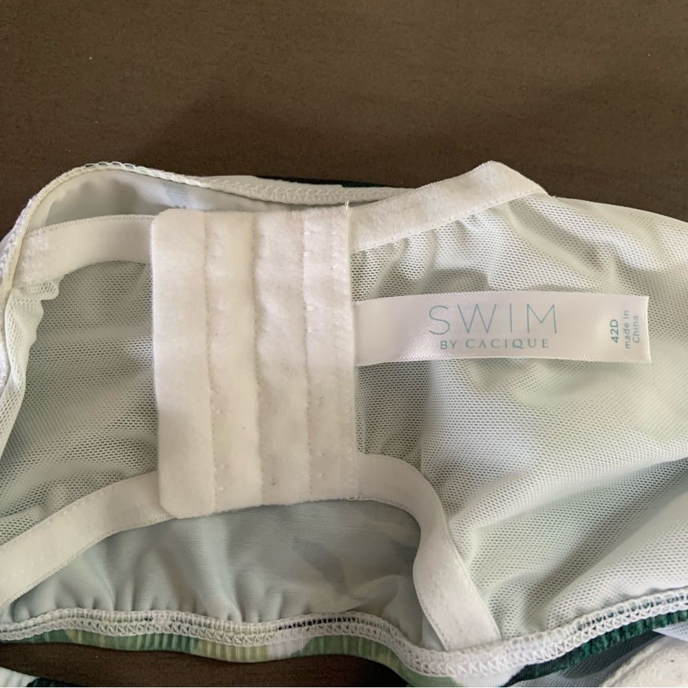 CACIQUE By Lane Bryant Mini Palms Longline Underwire Swim Bikini  22 42D - Picture 9 of 16